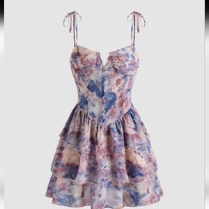 Tie-dye Layered Mini Dress, size Large